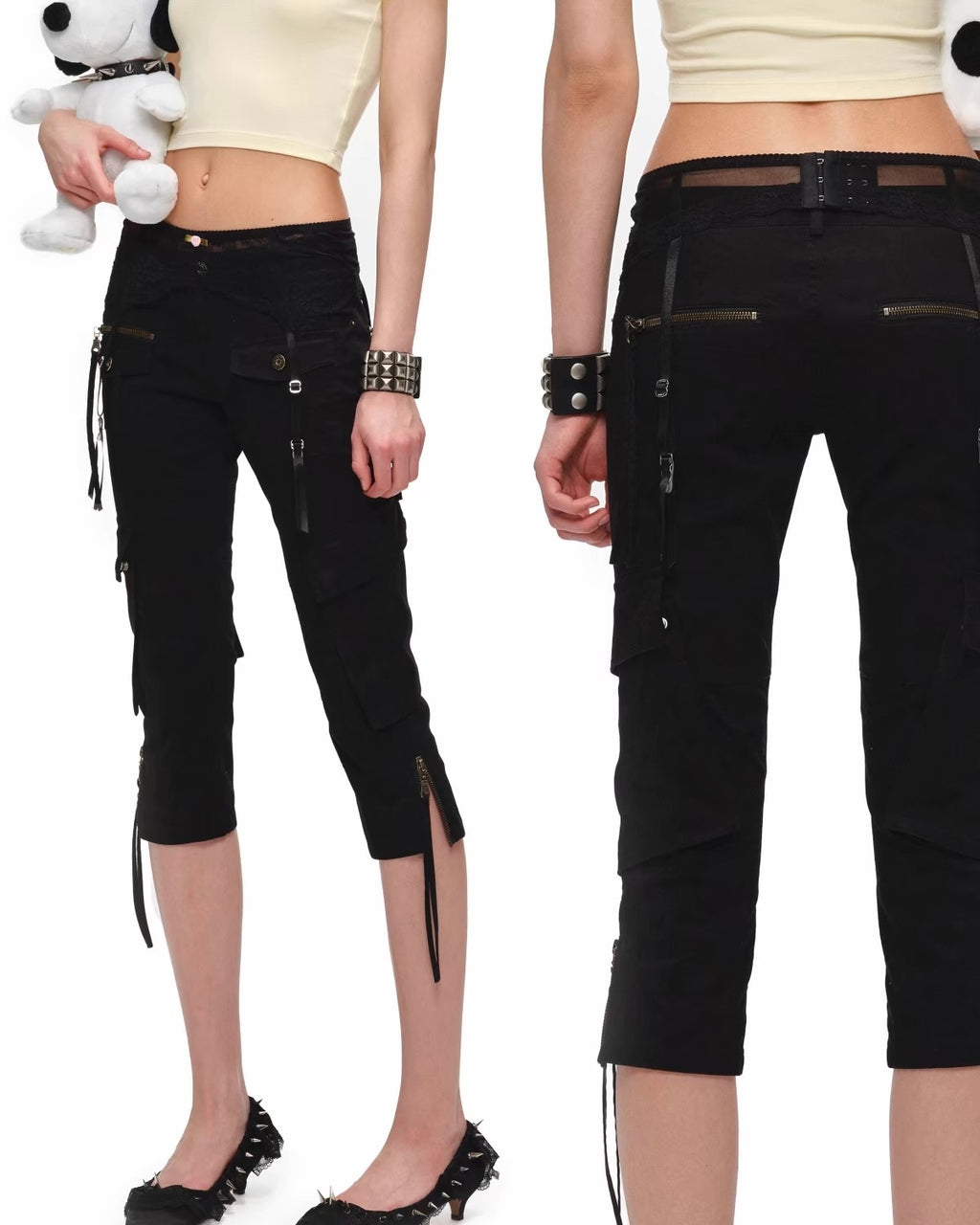 Multi-Pocket Capri Pants