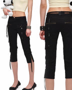 Multi-Pocket Capri Pants