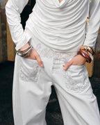 1JINN Print Wide-Leg Jeans