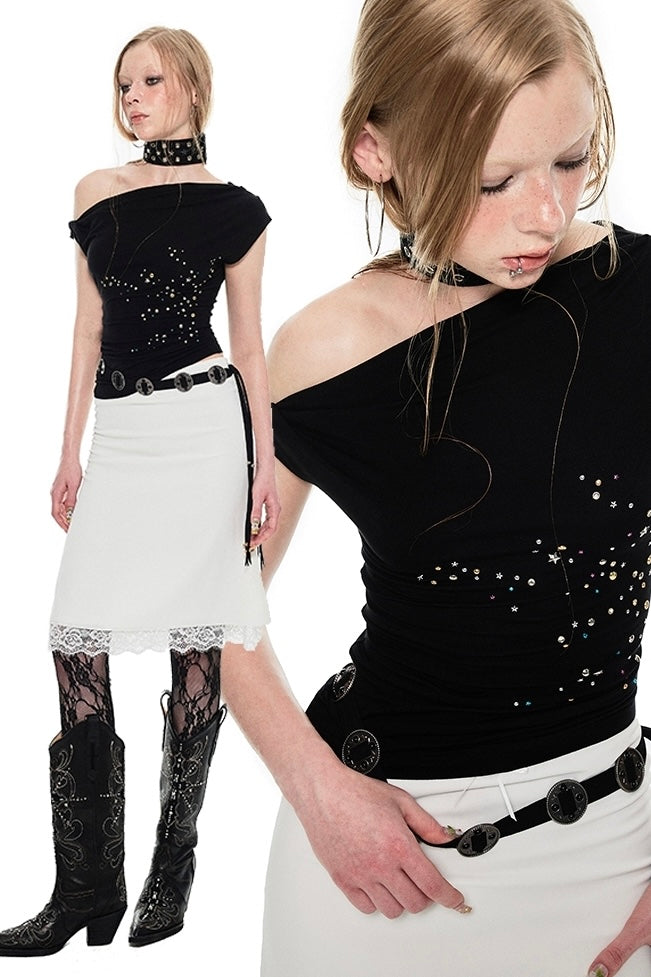 Off 1-Shoulder Star Top