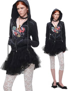 Snoopy Heart-Print Zip Hoodie & Flare Sweatpants Set