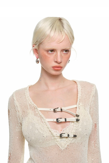 Buckle Net Sweater