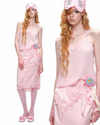 Garter Midi Silk Skirt