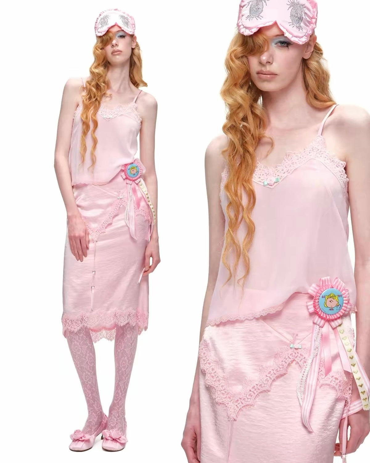 Garter Midi Silk Skirt