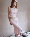 Romantic Cotton Lace Midi Skirt