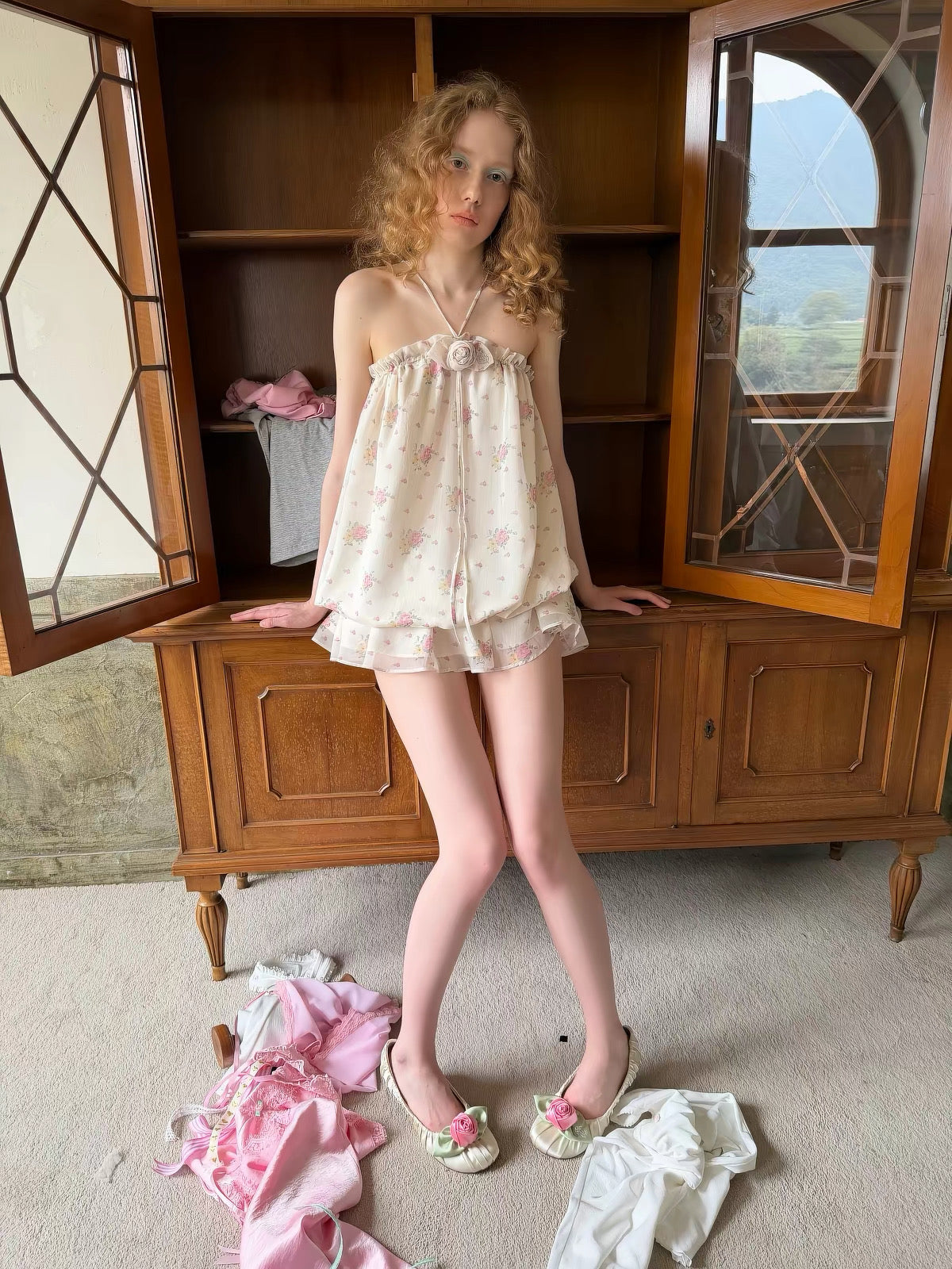 Bloom Chiffon Ruffle Dress