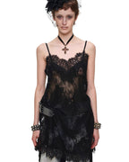 Lace Cutout Cami Slip Dress