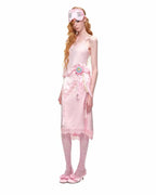 Garter Midi Silk Skirt