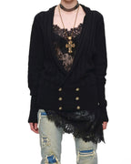 Draped V-Neck Knit Wrap Cardigan