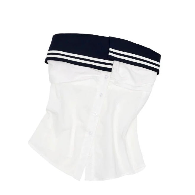 Sailor Button Tube Top