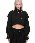 Belted Ultra-Cropped Trench Jacket