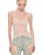 Lace Corset with Detachable Garters