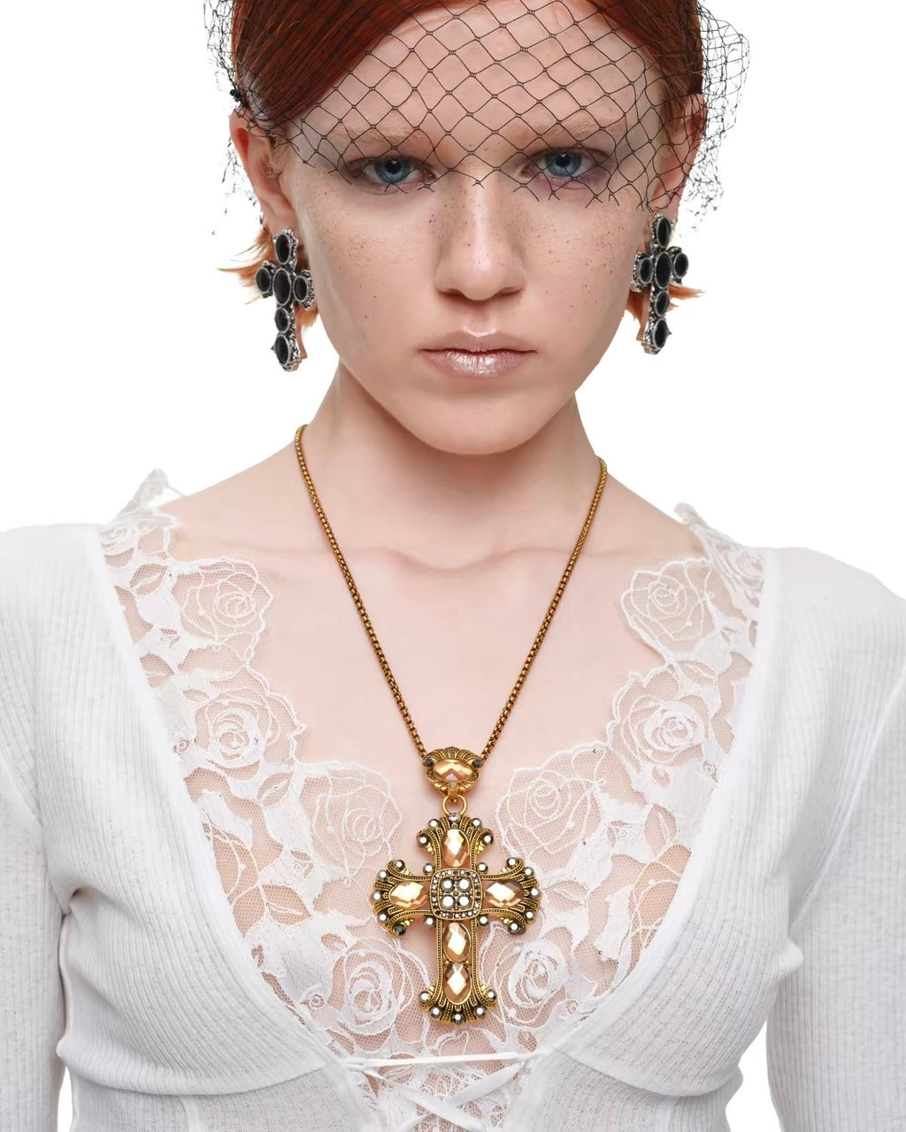 Lace-Trim Corset Knit Top