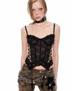 Lace Corset with Detachable Garters