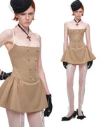 Corset Napoleon-Button Mini Dress