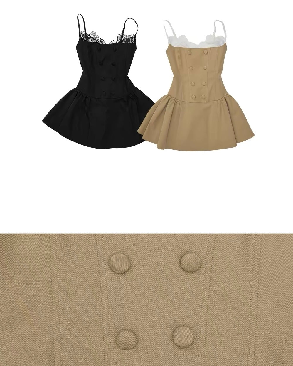 Corset Napoleon-Button Mini Dress