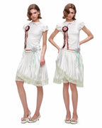 Porcelain Lace Pleated Midi Skirt