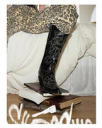 Embroidered Cross Cowboy Boots
