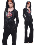 Snoopy Heart-Print Zip Hoodie & Flare Sweatpants Set