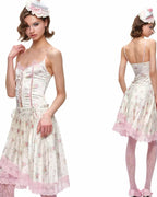 Porcelain Lace Pleated Midi Skirt