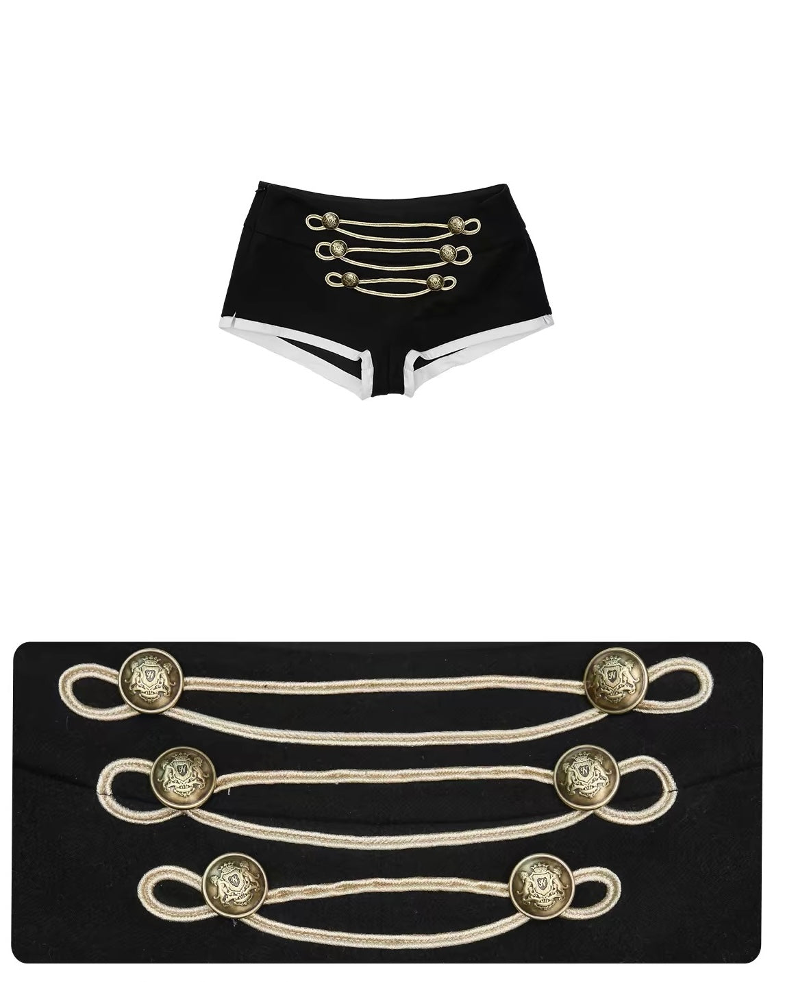 Napoleon Button Rope-Trim Shorts