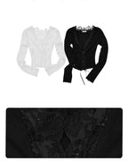 Lace-Trim Corset Knit Top