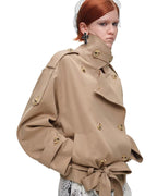 Crop Belted Trench Jacket