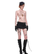 Inked Halo Mesh Top