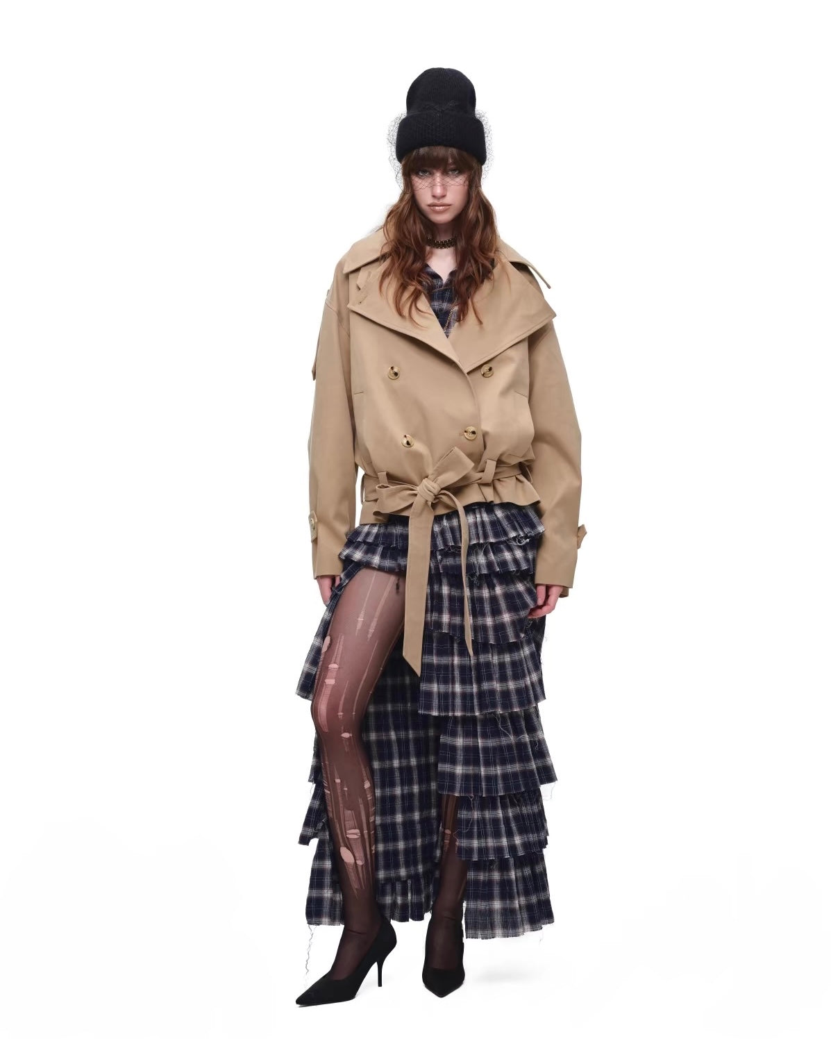 Crop Belted Trench Jacket