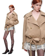 Crop Belted Trench Jacket