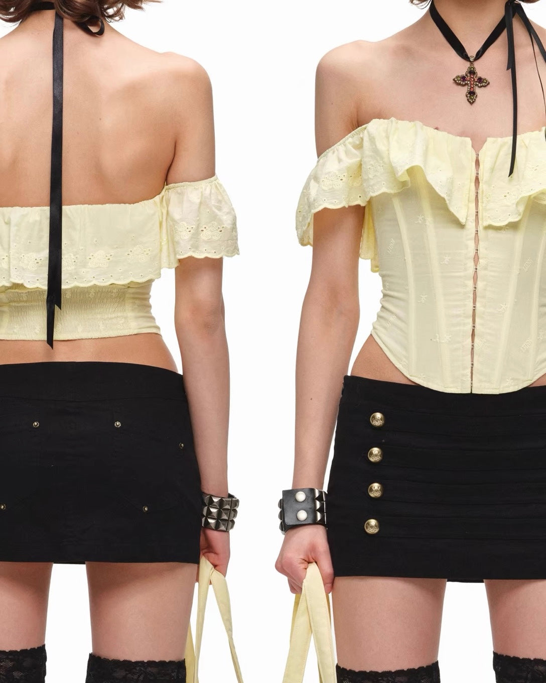 Rose Eyelet Cotton Corset Top
