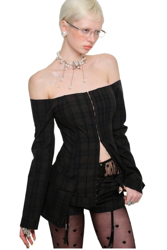 Off Shoulder Retro Blouse