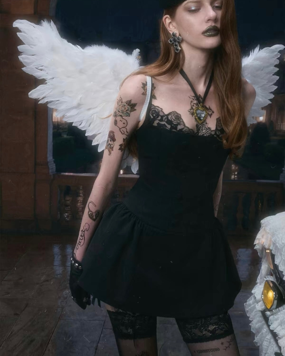 Corset Napoleon-Button Mini Dress
