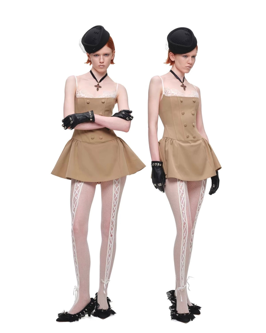 Corset Napoleon-Button Mini Dress