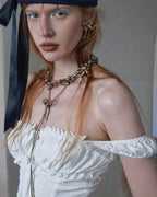 Cotton Eyelet Corset Mini Dress