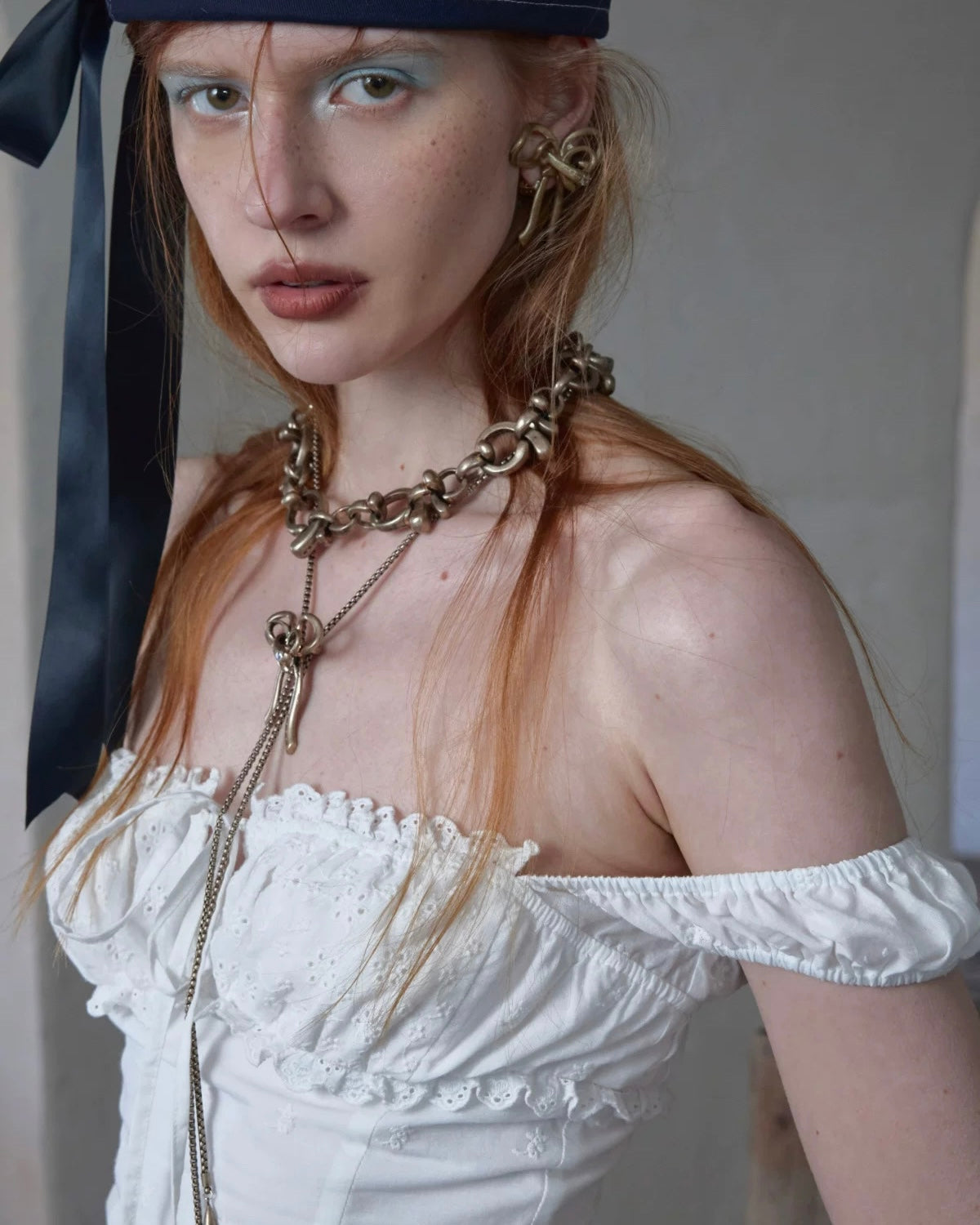 Cotton Eyelet Corset Mini Dress
