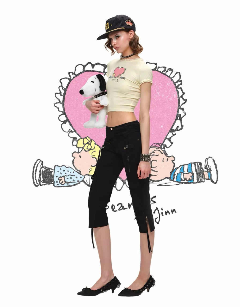 Peanuts Print Crop Tee