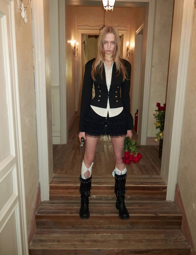 Buttoned Shirt Blazer