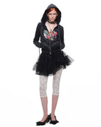 Snoopy Heart-Print Zip Hoodie & Flare Sweatpants Set