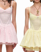 Rosette Eyelet Babydoll Dress