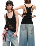 Two-Piece Lace Patch Top