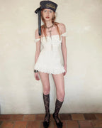 Cotton Eyelet Corset Mini Dress