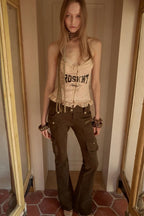 Washed Out Retro Flared Pants