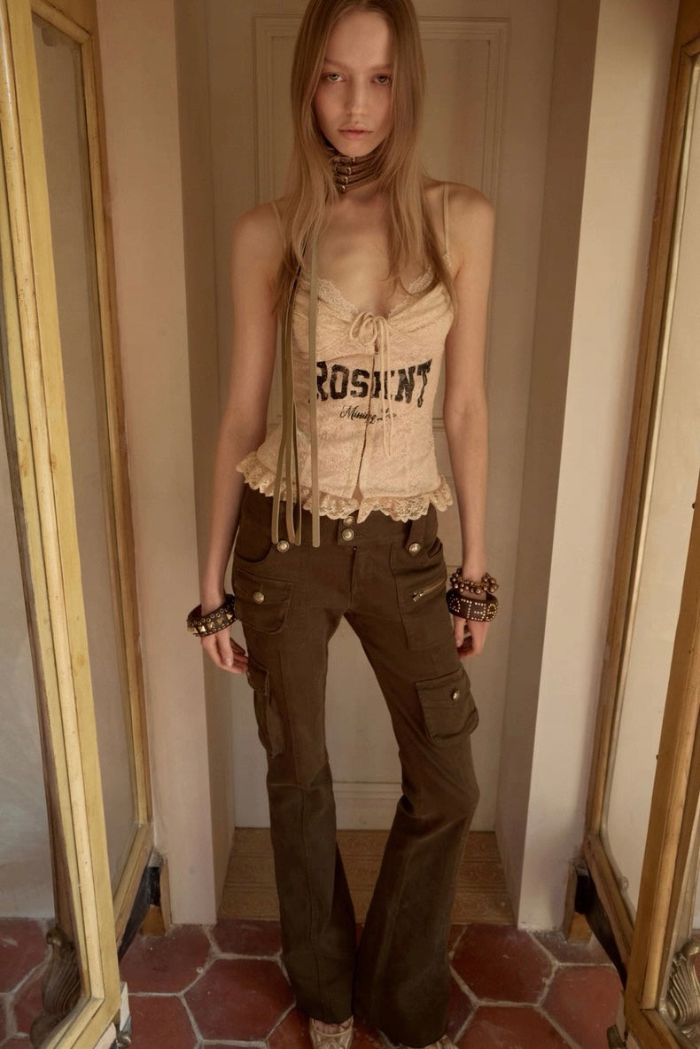 Washed Out Retro Flared Pants