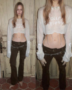 Washed Out Retro Flared Pants