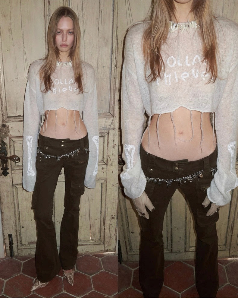 Washed Out Retro Flared Pants