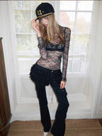 Washed Out Retro Flared Pants