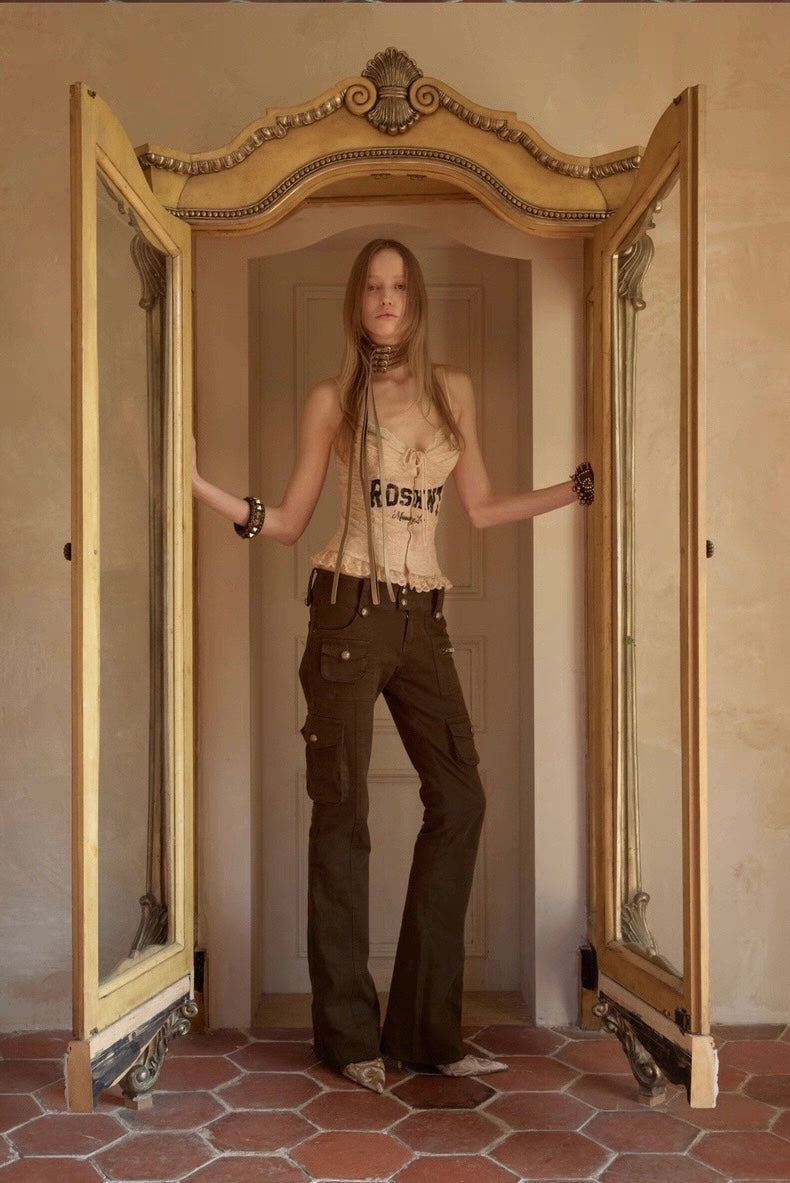 Washed Out Retro Flared Pants