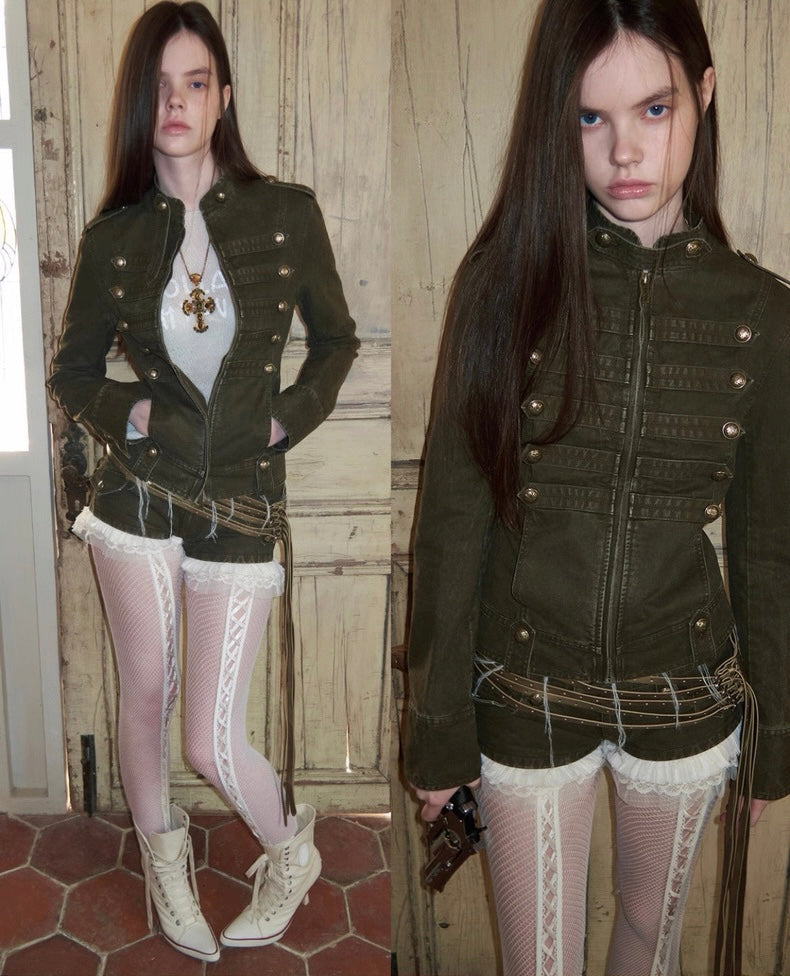 Retro Denim Mini Shorts