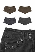 Retro Denim Mini Shorts